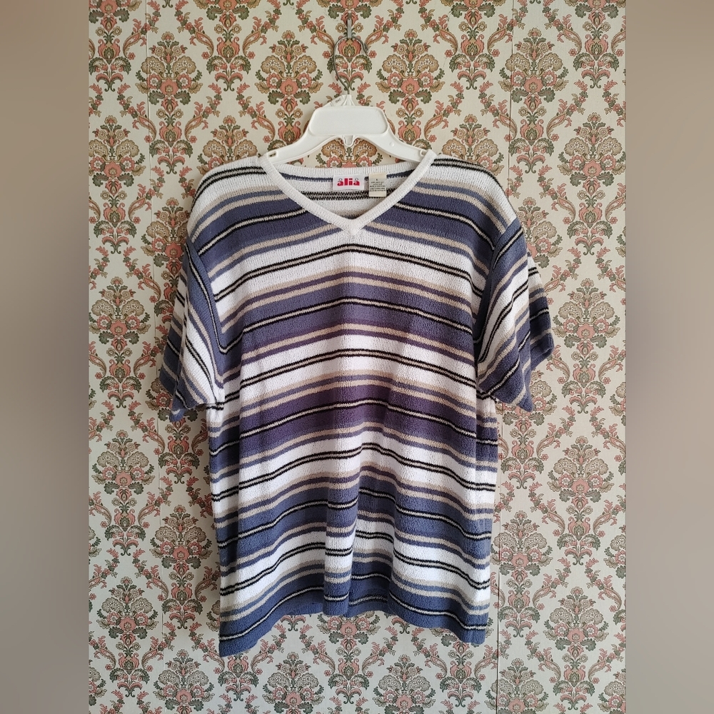 Vintage Striped Coastal Grandma Shirt